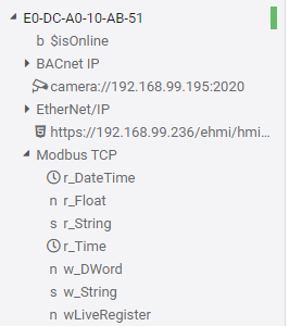 Aufgeklappter Cloud Adapter mit abgeschlossenem Onboarding und mehreren Symbolen